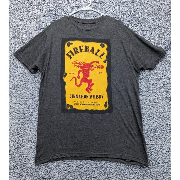 Ripple Junction Other - Ripple Junction Fireball Whiskey T Shirt Mens L Short Sleeve Graphic Print Gray